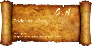 Ondrusz Alex névjegykártya