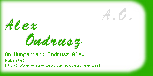 alex ondrusz business card